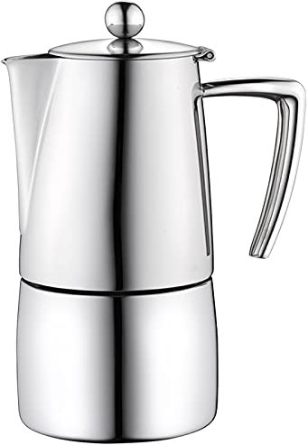 OQHAIR Cafetera clásica Cafetera Italiana de Acero Inoxidable 304 Olla Moka Fácil de Limpiar Adecuada para cocinas de inducción de Fuego Horno de cerámica y Estufa de Gas 500 ml