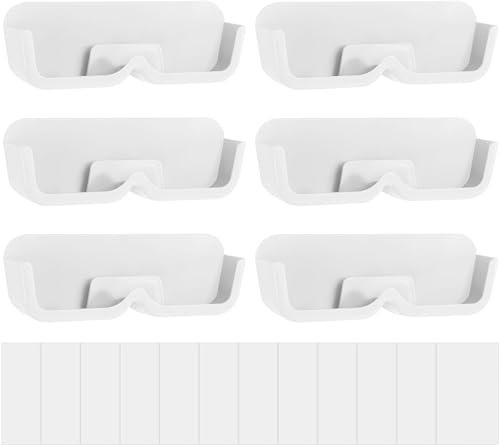RoadLoo Brillenablage Wand, 6 Stück Brillenhalter Brillenaufbewahrung Brillenhalter Wand Brillenaufbewahrung Brillenablage Wand Organizer Wandmontage zum Aufhängen der Brille Sonnenbrillen (weiß)