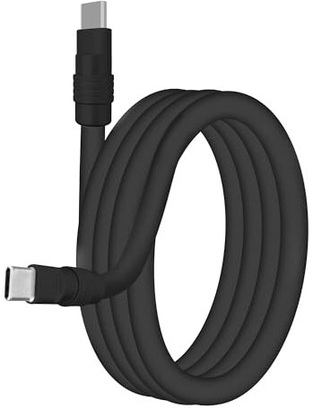chubbycable Chubby 2.0 USB C 240W Fast Charging Cable Silicone Soft Durable USB C Cable Extra Thick Charger Cord Compatible with iPhone 17-15 Series iPad, Black+Black, Type-C to Type-C, 4.9FT