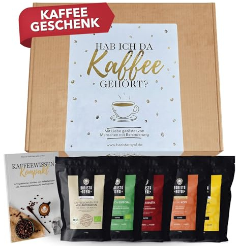 Premium Kaffee Geschenkset - 5 x 100g Probierset für Männer & Frauen - Barista Specialty Coffee - Hab ich da Gehört?