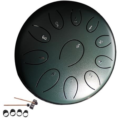Regentrommel Für Den Außenbereich, Chakra-Trommel Für Regen, Zungentrommel Aus Stahl, Regenspiel, 15,2 Cm, 11 Töne, Wasserdichtes -Handpan-Trommelinstrument Für Den Garten