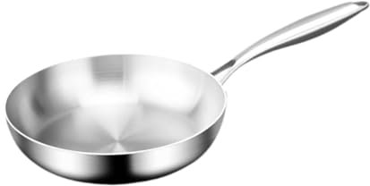 Folpus Bratpfanne aus Edelstahl, antihaftbeschichtet, leicht zu reinigen, Eierpfanne, Bratpfanne aus Metall, Kochpfanne, Sauteuse für alle Herdarten, 28CM