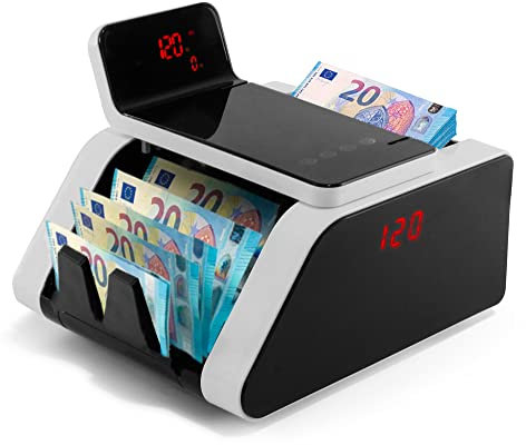 BEITZ BS-1002 Geldzählmaschine & Banknotenzähler | Stückzähler mit UV- & MG-Falschgelderkennung | 1000 Scheine/min | Automatischer Start | Kundendisplay | Offline & professionell | Robust & leise