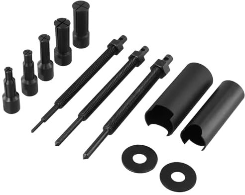 QWORK® 10Pcs Motorcycle Inner Bearing Puller Kit, 5 Sizes Open Clips 9-23mm, Motorcycle Bearing Extractor Removal Tool Set