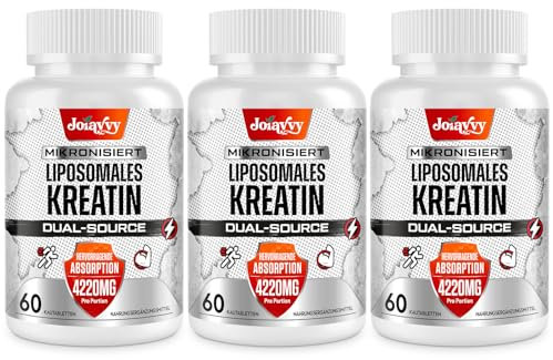 Creatine Monohydrat 4220mg, 100% Reines Kreatin Tabletten, Optimal Hochdosiert mit Creatine HCL, 15X Hoher Absorption, Praktischer als Pulver & Kapseln, Vegan (180 Tabletten)