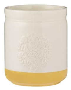 Mason Cash Home to Roost 1.3 l Utensil Holder Stoneware Folk-Inspired Hen and Cockerel Style, Kitchen Countertop Storage Jar, Durable, Everyday Kitchenware