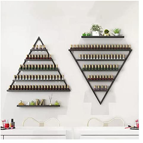 Nagellackregal zur Wandmontage, für Nagelstudio-Shop, schwarz, 4 Etagen