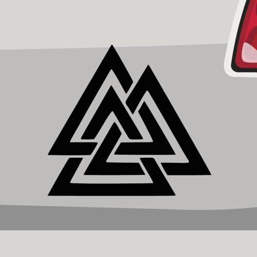 Stickerfreaks Aufkleber - Valknut Odin Walhalla Symbole - Sticker, Folienaukleber für Auto, Motorrad, Fahrrad, Laptop, LKW (6,5x6cm | Weiß)
