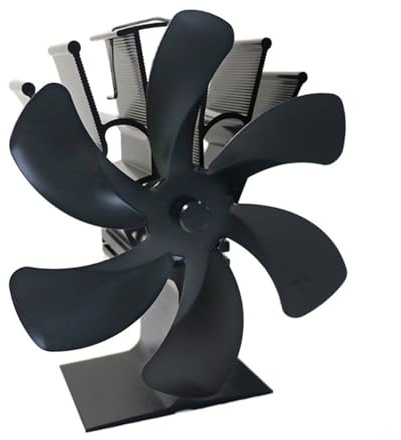 BTYQKZVPM, Ofenventilator, Kaminofenventilator, 6 Flügel, hitzebetriebener Ofenventilator, Holzbrenner, Ecofan, leiser Kamin, Kamin, effiziente Wärmeverteilung (einzeln)