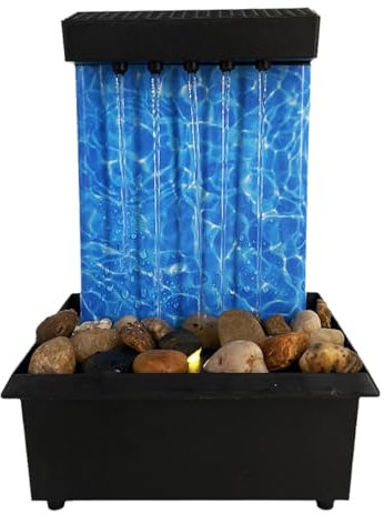 Fontanas A Cascata da Interno,Fontanas da Tavolo Rilassante,Fontanas da Tavolo A Circuito Chiuso,Riutilizzabile,Circolazione Continua dell'Acqua,con Luce,Adatto per Ufficio,Bancone