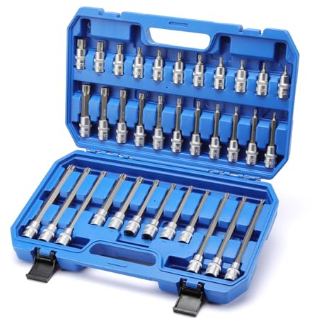 Mayouko 34 PCS 1/2 Drive Torx Bits Socket Set, T20-T80, CR-V&S2 Steel