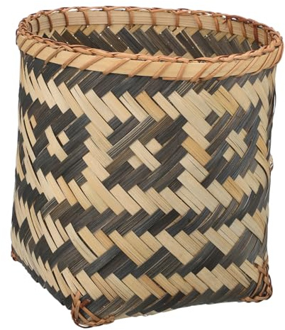 BUGUUYO Corbeille Rotin Tissée Main Décorative Ronde Écologique Multiusage Poubelle Chambre Bureau Salle De Bain