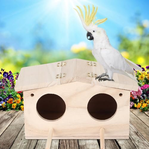 EBTOOLS Birgin de Bois pour Perroquets et Hirondelles - Conception de Cabane en Rondins Mignonne avec Ventilation et Configuration Facile - Lovers de la Nature
