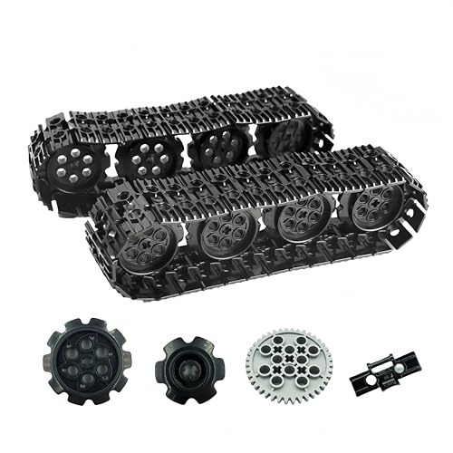 Siellmy Technik Verbindungen und Kettenrad Ersatzteile Set, 90 Stück Technik Kettenglieder und Räder Raupe Glied Lauffläche Raupenkette Klemmbausteine Technic Ersatzteile