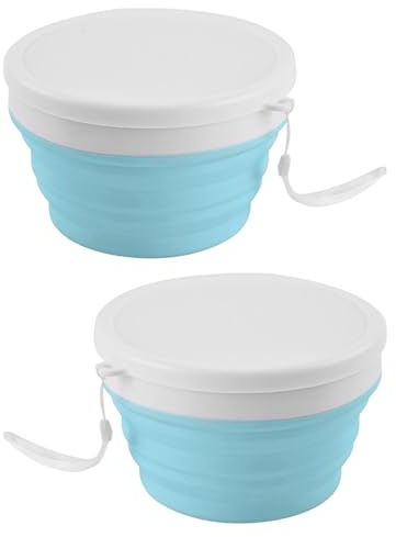 Guaber 2 cuencos plegables de silicona portátiles de 950 ml, cuencos de ensalada que ahorran espacio para el hogar, herramienta de cocina, duradera, camping, viajes, al aire libre, cuenco de comida