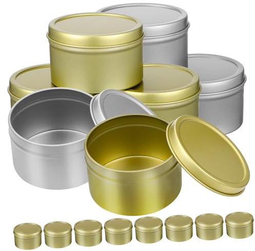 DIYEAH 16 Piezas Tarros Metálicos para Velas con Tapa Pequeños Recipientes de Hojalata para Hacer Velas Caseras Almacenamiento Versátil para y Dulces Diseño Compacto y Resistente