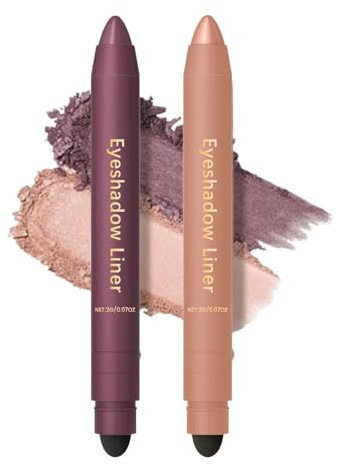 Shadow Liner 2in 1 Eyeliner Eyeshadow, Smoky Cream Eyeshadow Applicator Stick,Inelaborate Eye Shadow, 2-in-1 Liner & Shadow, Long-Lasting, Smudge-Proof Wear, Gentle & Smooth Application (Set A)