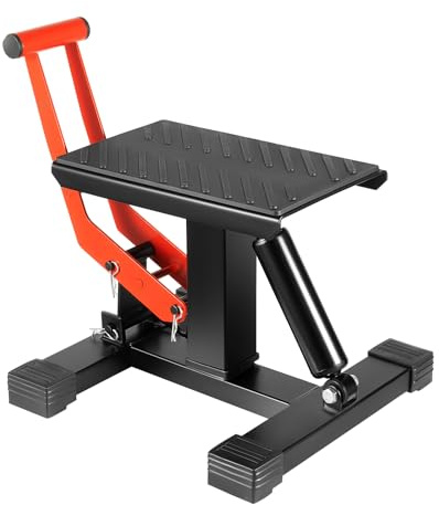 Fyssnn Hydrauliskt motorcykelstativ, professionell motorcykellyft, universell motorcykel, lyftplattform upp till 400 kg, justerbar höjd motorcykelstativ, motocross, lyftstativ, för Dirt Bike verkstad