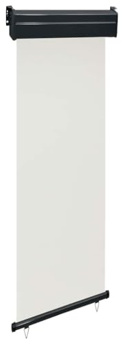 Mokuyary - Toldo lateral de balcón (65 x 250 cm, color crema, persiana lateral, biombo retráctil, exterior, protección contra el sol o el viento, para jardín, balcón, terraza