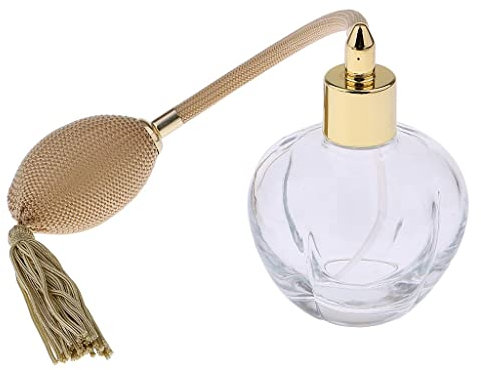 MagiDeal Bouteille de Parfum Rechargeable Vide en Cristal Atomiseur Vaporisateur 100ml avec Frange Pendentif - Jaune