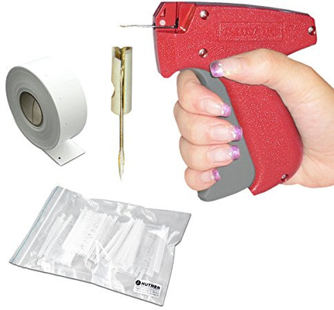 Etikettierpistole Set: Heftpistole SAGA 68X FEIN + 1.000 Heftfäden 65 mm + 1.000 Kartonetiketten 30x40 mm + 1 Nadel | HUTNER