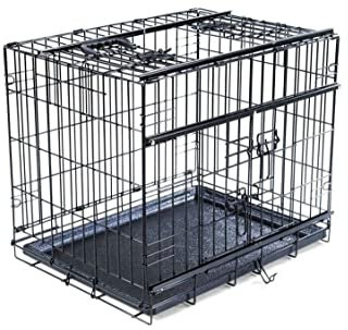 VADIGRAN Transportkäfig, faltbar, für Hunde, bequem und tragbar, Schwarz, 61 x 46 x 51 cm