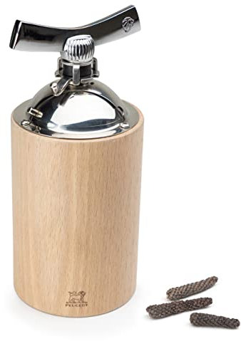 PEUGEOT - Langpfeffermühle Isen 15 cm - Stahlmahlwerk - Klassische Mahlgradeinstellung - Aus Holz mit PEFC-Siegel - Natur
