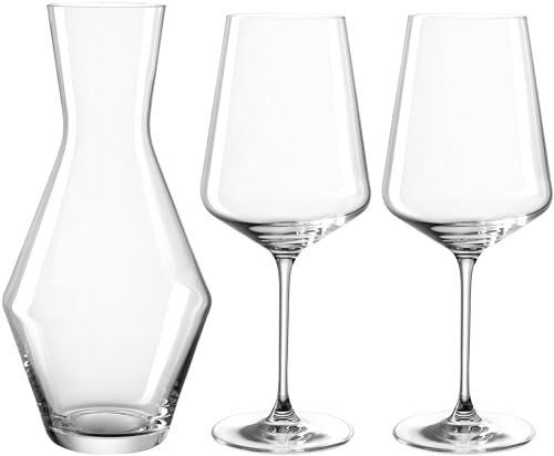 Leonardo Puccini 069528 - Juego de 3 copas de vino con jarra de cristal, aptas para lavavajillas, copas de vino de 560 ml y 1400 ml