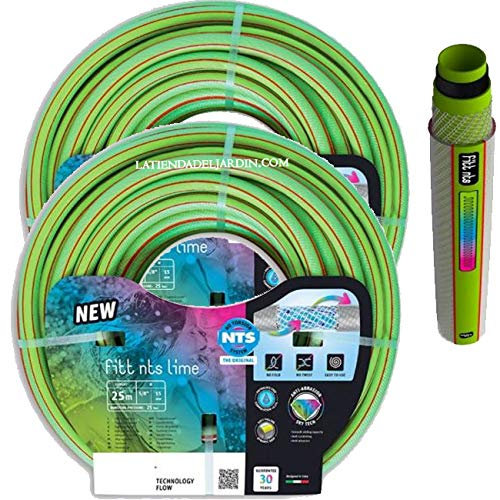 Suinga Confezione da 2 tubi da giardino da 19 mm 3/4, 25 metri, antitorsione con 6 strati, design originale e moderno.
