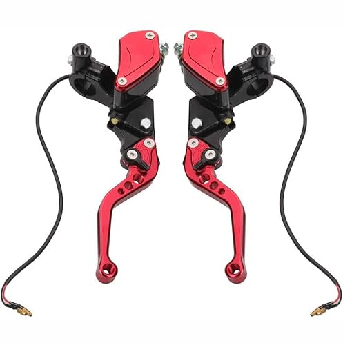 LKV Motorcycle Brake Clutch Pump Lever with Dual Hydraulic Master Cylinder Reservoir Set 7/8 22mm Piston Universal CNC Compatible with Honda Yamaha Kawasaki Suzuki from 50CC to 300CC