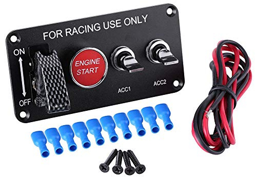 Pannello Interruttore di accensione, Pannello di avviamento del motore del pannello di corsa Pulsante di avviamento per auto corsa 12 V & Accessori per camper,interruttore dell'auto