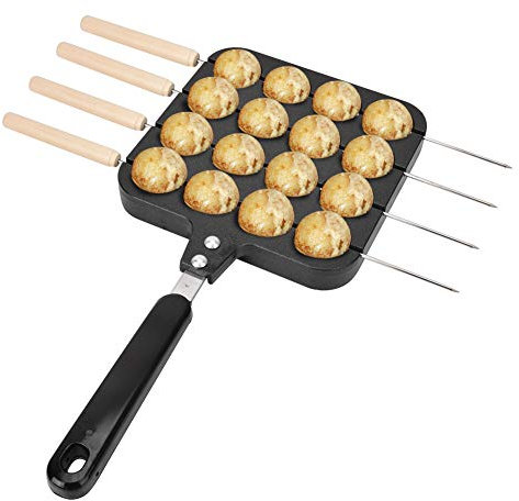 Alinory Petit Fabricant de Takoyaki en métal, poêle à Frire à 12 Boules, poêle à Griller Takoyaki antiadhésive, pour Four électrique avec Aiguille de Cuisson Cuisinière à gaz Facile à Nettoyer