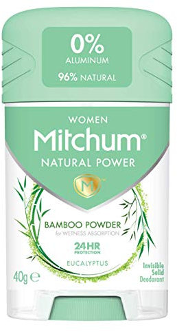 Mitchum Women Natural Deodorant Stick, Aluminium Free, Vegan, Cruelty Free, 96% Natural Ingredients, Eucalyptus, Packaging May Vary