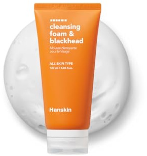 Hanskin Pore Cleansing Foam, Bha Cleanser, Gentle Exfoliating Face Wash and Makeup Remover, Korean Deep Pore Sebum Cleansing for Hydrated and Smooth Skin 4.06 (fl oz)