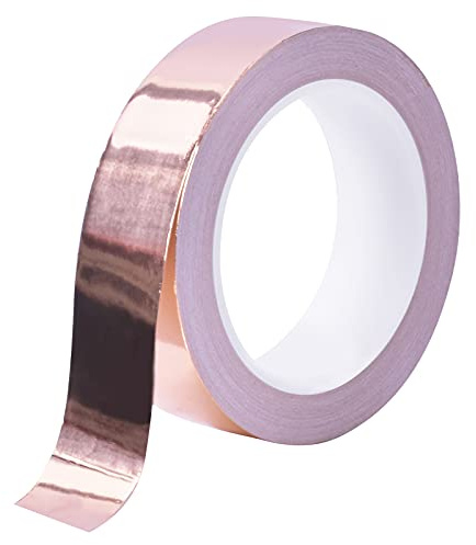 Ruban de Cuivre 20m x 30mm Ruban Adhésif en Feuille de Cuivre Adhésif Double Conducteur Ruban de Cuivre pour Guitare et EMI Shielding, Vitrail, Artisanat, Réparations Électriques, Répulsif d'insectes