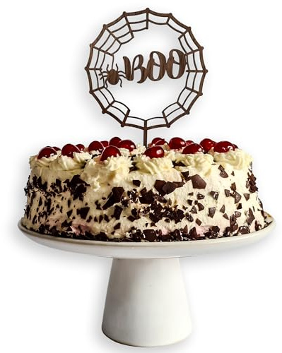 Cake Topper BOO - Tortendekoration zur Halloween Party (Walnuß)