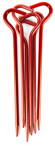 Tatonka Zelthering/Tent Peg Basic 19cm (6 Stück) - Zeltheringe aus Aluminium im 6er-Pack - rot