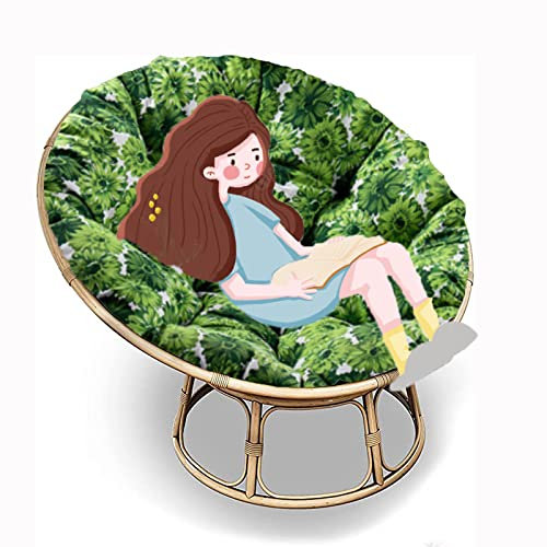Runde Papasan Sessel Stuhl Auflage Papasan-Kissen für Drehsessel Korbsessel Balkonstuhl【Stuhl Nicht Enthalten】 (P10 Ø120cm/47.2 in)