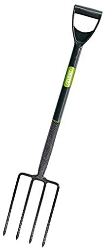 tradefirst Garden Fork Heavy Duty, Carbon Steel Small Gardening Forks With Tilted Plastic Handle, Pitch Fork, Fork Garden, Garden Tools For Gardening_(102H X 18W)Black