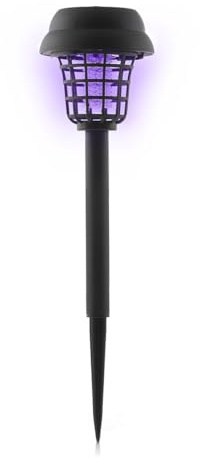 InnovaGoods® Lámpara Solar Antimosquitos, antimosquitos electrico eficiente Trampa Ecofriendly, Sin Químicos ni Olores. Carga Solar, Resistente al Agua IP44. Repelente Mosquitos para Exteriores.