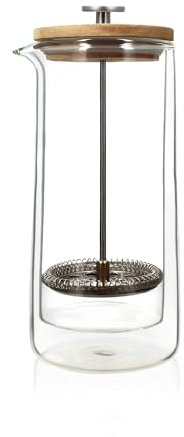 OGO LIVING - CAFETIÈRE À PISTON 800ML EN VERRE DOUBLE PAROI COUVERCLE BOIS - 7912152