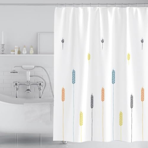 GONOVE Duschvorhang 240x 200cm Lang Waschbar Polyester Stoff Duschvorhang Schnell Trocknend und Wasserabweisend Mode Badewanne Duschvorhänge mit Haken, Gewicht Saum