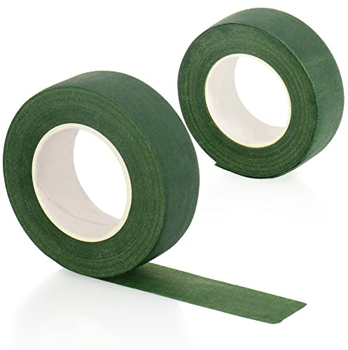 com-four® 2x Flower Tape Wide, Kreppband für Blumen | Floristen Wickelband - Bastelband - Floristik-Band für Blumenarrangements und Blumensträuße - Bastelzubehör