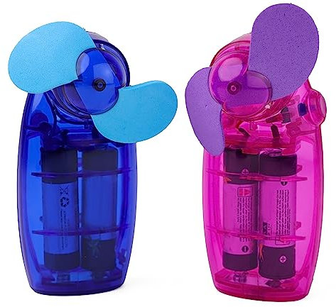 DIVCHI Pack of 2 Mini Portable Pocket Hand Held Fan Cool Air Travel Fan For Men Women, Kids Batteries Included