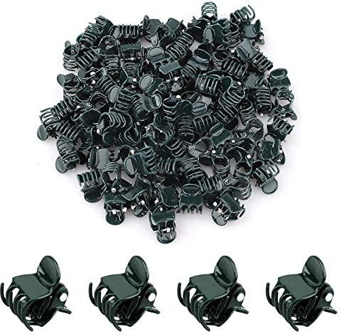 Garten Pflanzen Clips,Kunststoff Pflanze Clips,100 Stück Kunststoff Pflanzen Clips,Garten Clips,Pflanzen Clips Für Orchideen,Mini Orchideen Klammern,Clips Für Pflanzen,Orchideen Clips(Dunkelgrün)