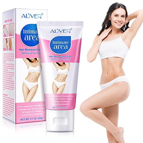 Hair Removal Cream, Intimate/Private Hair Remover, Extra Gentle Depilatory Cre-am for Sensitive Formula With Painless & Flawless,Bikini,Genitals,Armpits,Legs,Body,Shaving Cream For Women And Men- 60ML