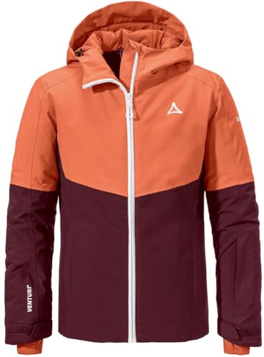 Schöffel Flicka skidjacka rastkogel G, vattentät, ventilerande skidjacka, barnvinterjacka med 4-vägs stretch och justerbar ärmslutning, mörk vinröd, 140