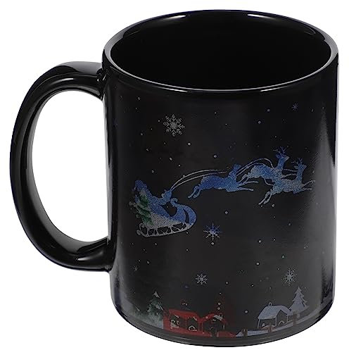 YARNOW Weihnachtsbecher Mit Schneemann-muster Und Farbwechsel Keramik-wärmebecher Mit Temperatursensor Als Suppenbecher Für Weihnachten Und Trinkbehälter Für Warme Getränke