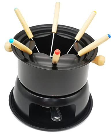 Duiaynke 6 Stück Kohlenstoffstahl-Gabel Mini Hot Pot Gabel für Bouillon Käse oder Schokolade Fondue Praktische Werkzeuge