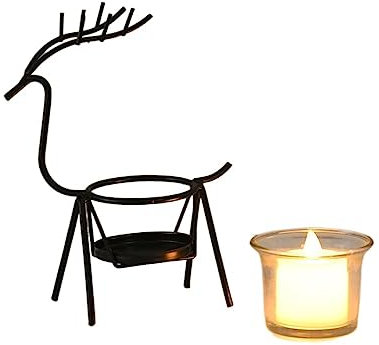 Kerzenhalterhalter Rentier Kerzenständer Teelicht Hirsch Metall Eisen Kerzenhalter for Weihnachten Hochzeit Zuhause Couchtisch Dekor Neujahr Noel Geschenk Kandelaber (Color : B)